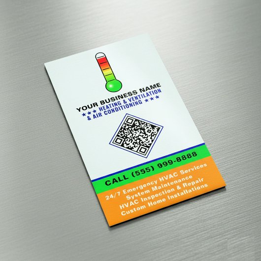 HVAC Verwarming & Airconditioning | QR-code & Logo Magnetisch Visitekaartje
