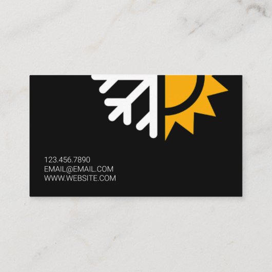 HVAC-verwarming en -koeling, airconditioning Visitekaartje (Achterkant)