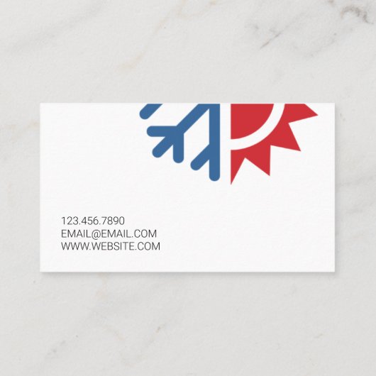 HVAC-verwarming en -koeling, airconditioning Visitekaartje (Achterkant)