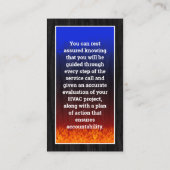 HVAC Verwarming en Lucht Visitekaartje (Achterkant)