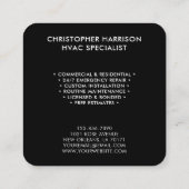 HVAC Verwarming Koeling Specialisten Modern Zwart  Vierkante Visitekaartje (Achterkant)