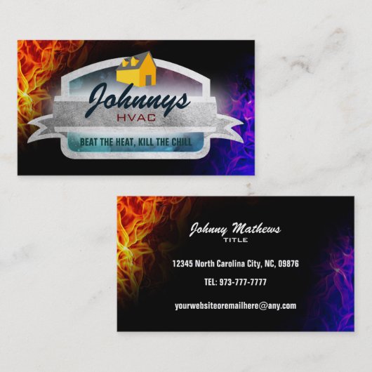 HVAC Visitekaartjes grafisch ontwerp (Voorkant / Achterkant)