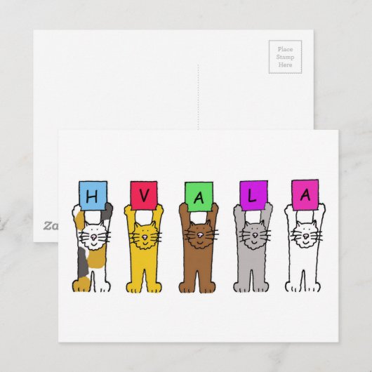 Hvala Bedankt Servisch Kroatisch Bosnisch Slovenië Briefkaart (Voorkant / Achterkant)