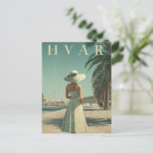 Hvar 50s vintage reis briefkaart (Staand voorkant)