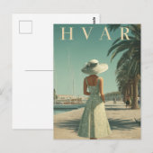 Hvar 50s vintage reis briefkaart (Voorkant / Achterkant)