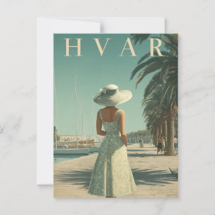 Hvar 50s vintage reis briefkaart