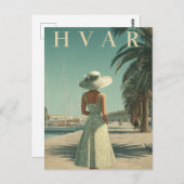 Hvar 50s vintage travel briefkaart (Voorkant / Achterkant)