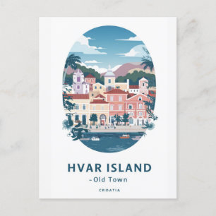 Hvar Eiland Oude Stad Ansichtkaart - Verken de Mid Briefkaart