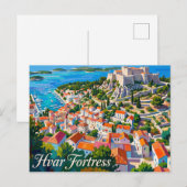 Hvar Fort Kroatië Briefkaart (Voorkant / Achterkant)