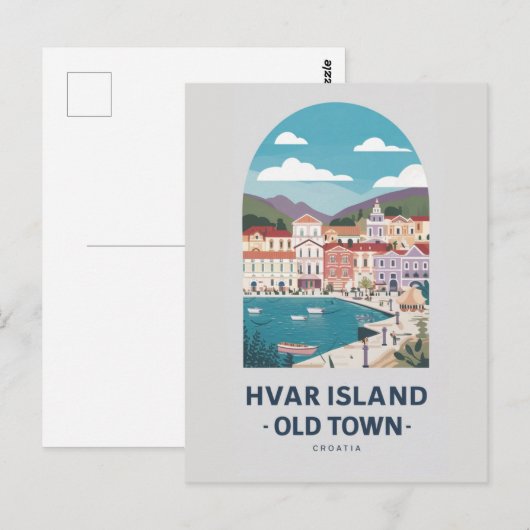 Hvar Island Old Town Briefkaart - Verken de ansich (Voorkant / Achterkant)