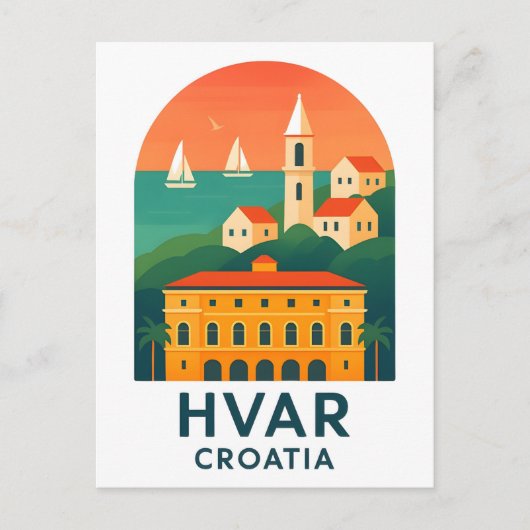 Hvar Island Old Town Briefkaart - Verken de Medite (Voorkant)