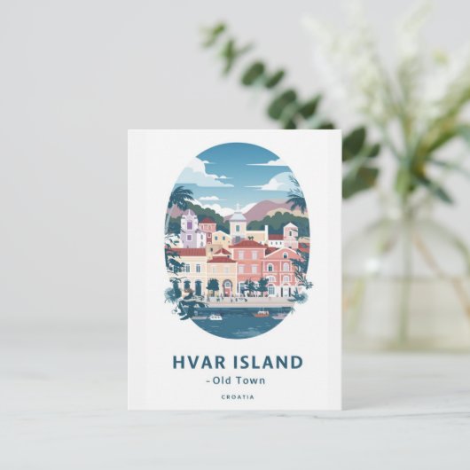 Hvar Island Old Town Briefkaart - Verken de Medite (Staand voorkant)