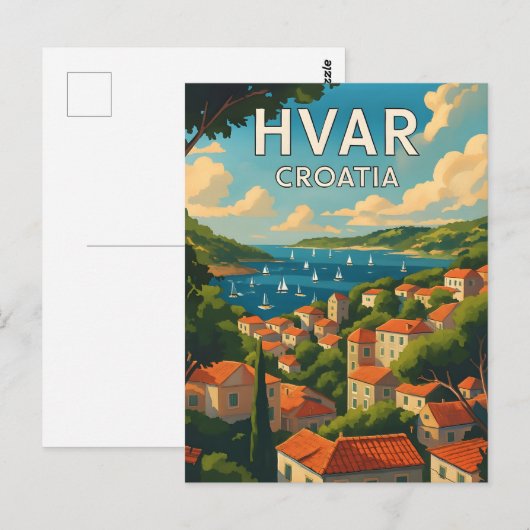 Hvar Island Old Town Briefkaart - Verken de Medite (Voorkant / Achterkant)