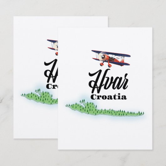 Hvar Kroatië-kaart (Voorkant / Achterkant)