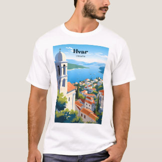 Hvar Kroatië Kust Reizen Kunst T-shirt