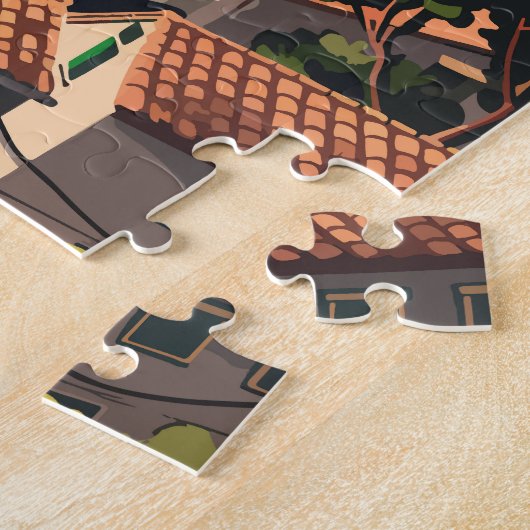 Hvar Kroatië Reizen Kunst Vintage Legpuzzel (Zijkant)