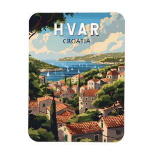 Hvar Kroatië Reizen Kunst Vintage Magneet