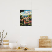 Hvar Kroatië Reizen Kunst Vintage Poster (Keuken)