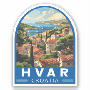 Hvar Kroatië Reizen Kunst Vintage Sticker