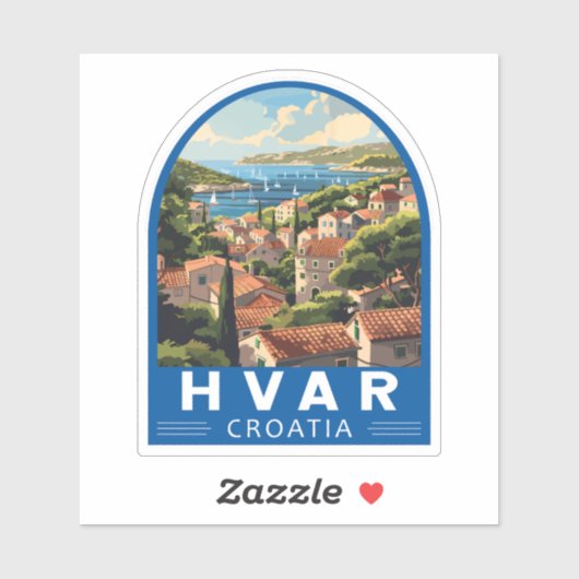 Hvar Kroatië Reizen Kunst Vintage Sticker (Vel)