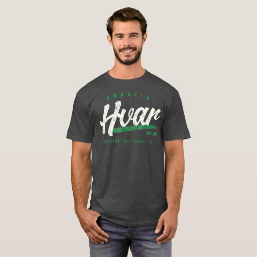 Hvar Kroatië Retro T-shirt (Voorkant volledig)