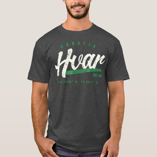Hvar Kroatië  Retro T-shirt (Voorkant)