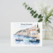 Hvar Kroatië Waterverf Reizen Briefkaart (Staand voorkant)