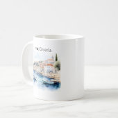 Hvar Kroatië Waterverf Reizen Koffiemok (Voorkant links)