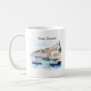 Hvar Kroatië Waterverf Reizen Koffiemok