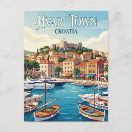Hvar Stadshaven Kroatië Briefkaart