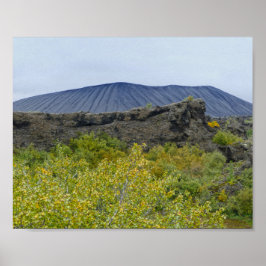 Hverfjall Volcano Cone, IJsland Poster