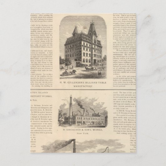 HW Collender B Kreischer en Son Briefkaart (Voorkant)