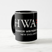 HWA-NE logo mok, zwart 6/25 Mok (Voorkant links)