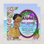 Hwaiian Tropical Luau Hula Baby shower Kaart (Voorkant / Achterkant)