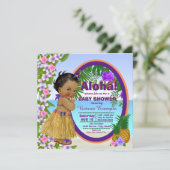 Hwaiian Tropical Luau Hula Baby shower Kaart (Staand voorkant)