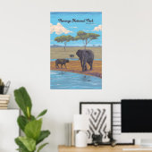 Hwange Nationaal Park Zimbabwe Afrika Reisposter Poster (Thuiskantoor)