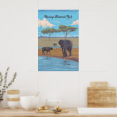 Hwange Nationaal Park Zimbabwe Afrika Reisposter Poster (Keuken)