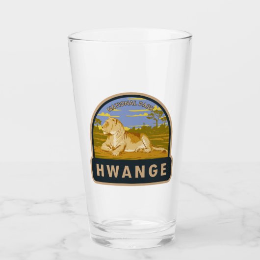 Hwange National Park Zimbabwe Reiskunst Vintage Glas (Voorkant)