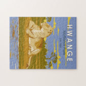 Hwange National Park Zimbabwe Reiskunst Vintage Legpuzzel (Horizontaal)