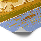 Hwange National Park Zimbabwe Reiskunst Vintage Poster (Hoek)