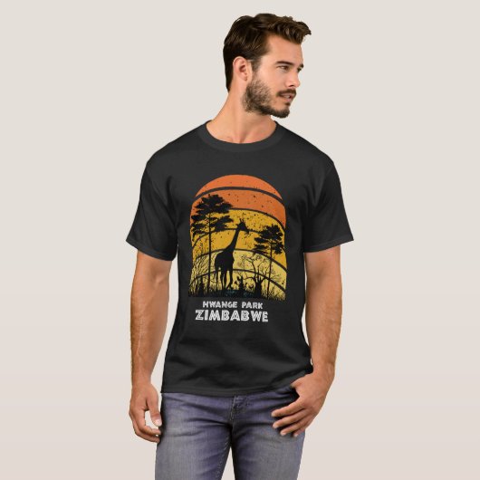 Hwange Park Zimbabwe Safari Nationaal Park Game Re T-shirt (Voorkant volledig)