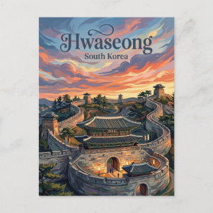 Hwaseong-vesting Zuid-Korea Briefkaart