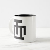 HWE MU DUA | Symbool van de kwaliteitscontrole van Tweekleurige Koffiemok (Voorkant links)