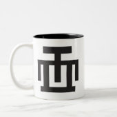 HWE MU DUA | Symbool van de kwaliteitscontrole van Tweekleurige Koffiemok (Links)