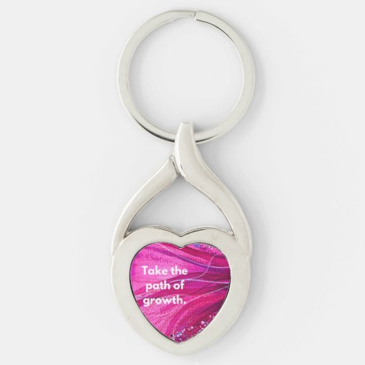 HWJ Neem de Weg Twisted Heart Metal Sleutelhanger (Voorkant)