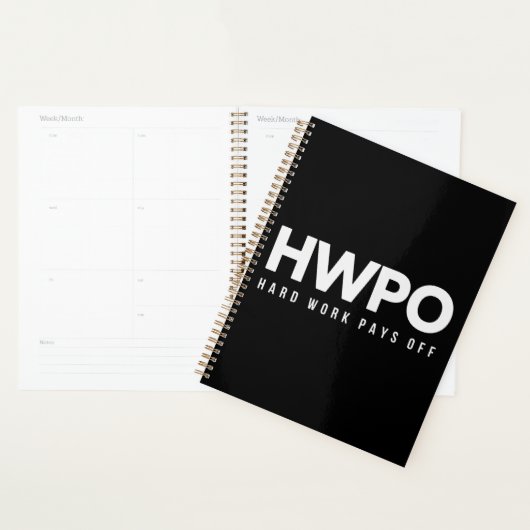 HWPO Hard Work Pays Off Motivational New Years  Planner (Display)