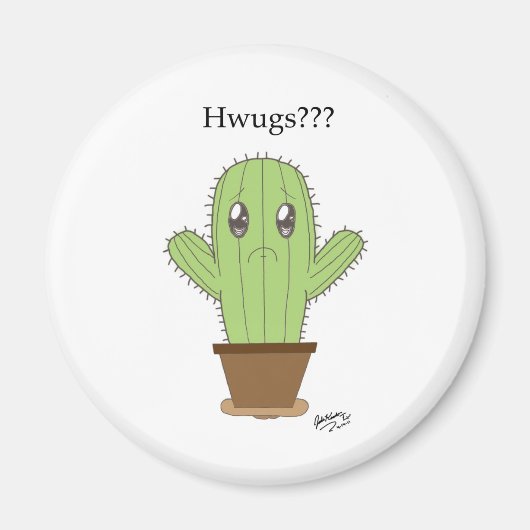 "Hwugs???" Cactus Magneet (Voorkant)