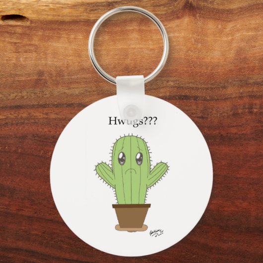 "Hwugs???" Cactus Sleutelhanger (Voorkant)