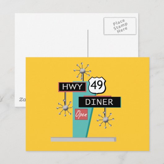 HWY 49 Diner Briefkaart (Voorkant / Achterkant)