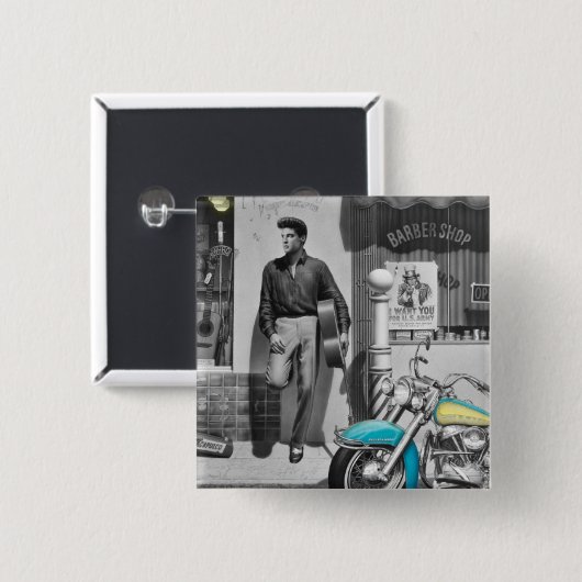 HWY 51 Silver 2 Vierkante Button 5,1 Cm (Voorkant /achterkant)